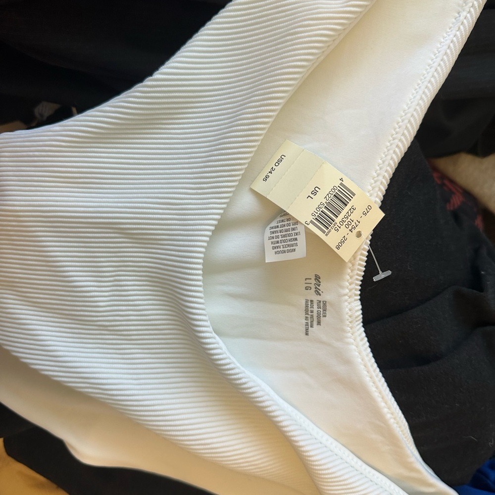 White Ribbed Bikini Bottom